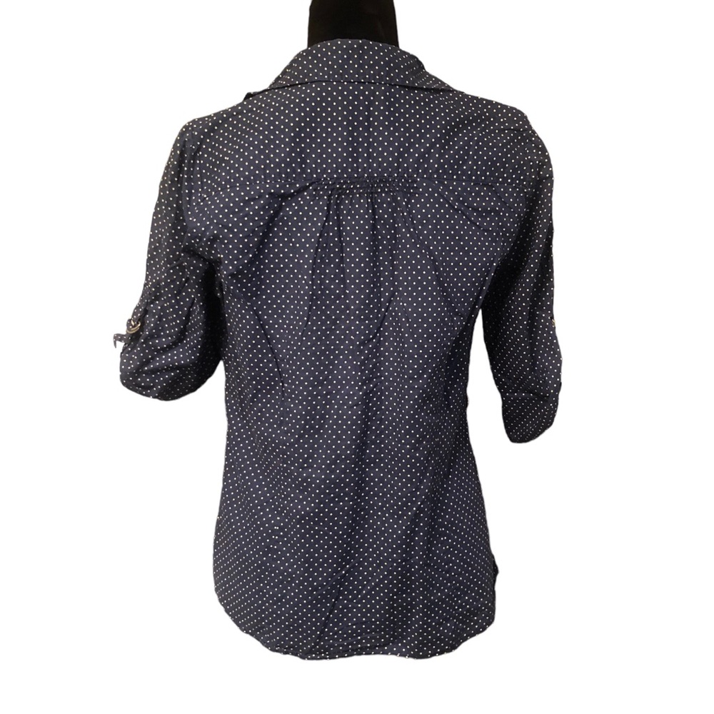 St. John’s Bay Blue Dot Blouse Medium - Picture 2 of 8